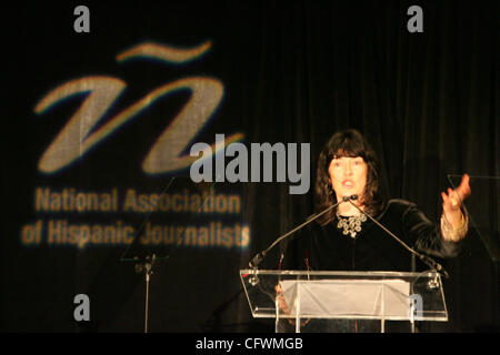 CNN Chief International Correspondent Christiane Amanpour indirizzo come un altoparlante di Keynote per la XVIII borsa di studio annuale banchetto della " Associazione nazionale dei giornalisti ispanica' evento in Lower Manhattan marzo, 1st. 2007. Photo credit: Mariela Lombard/ ZUMA premere. Foto Stock