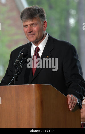 Maggio 31, 2007 Charlotte, NC, Stati Uniti d'America, Evanglist Franklin Graham rende commento circa il suo padre durante la cerimonia di premiazione per la biblioteca servizio dedizione per Evanglist Billy Graham che ha avuto luogo nella sua città natale di Charlotte. La libreria ripercorre la vita e gli insegnamenti del leggendario Evanglist Graham. Th Foto Stock