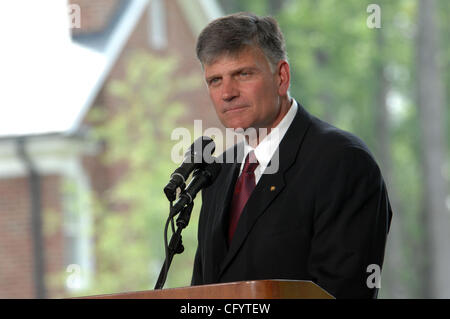 Maggio 31, 2007 Charlotte, NC, Stati Uniti d'America, Evanglist Franklin Graham rende commento circa il suo padre durante la cerimonia di premiazione per la biblioteca servizio dedizione per Evanglist Billy Graham che ha avuto luogo nella sua città natale di Charlotte. La libreria ripercorre la vita e gli insegnamenti del leggendario Evanglist Graham. Th Foto Stock