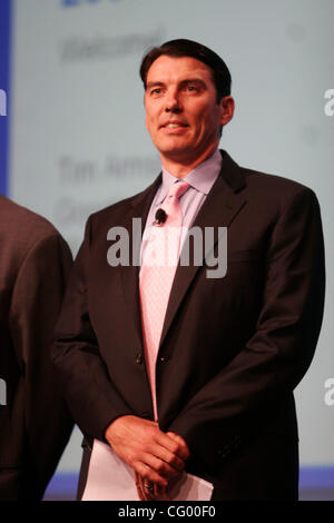 Tim Armstrong Presidente della raccolta pubblicitaria su Google parlando all'inizio di Google annuale di vendite nazionali Conference di San Francisco il 6 giugno 2007 Foto Stock