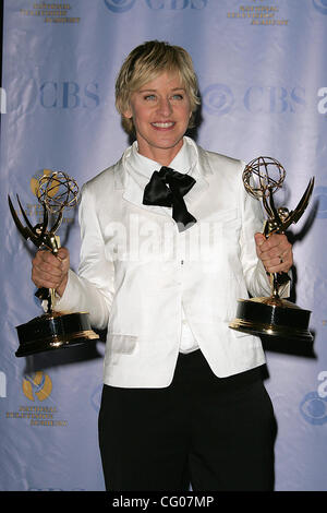Jun 15, 2007 - Hollywood, CA, Stati Uniti d'America - ELLEN DEGENERES in sala stampa per la trentaquattresima diurno annuale Emmy Awards tenutosi presso il Kodak Theatre di Hollywood. (Credito Immagine: © Jerome Ware/ZUMA Press) Foto Stock