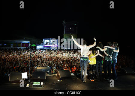 Attrice / cantante Juliette Lewis di Juliette e la lecca esegue lungo il Mar Nero in Istanbul Turchia Luglio 1 2007. Foto Stock