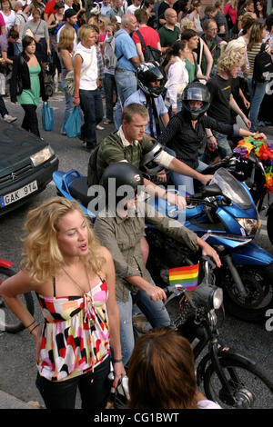 Aug 04, 2007 - Stoccolma, Svezia - i partecipanti in questo anni Gay Pride Parade di Stoccolma. (Credito Immagine: © Ryan nobile/ZUMA Press) Foto Stock