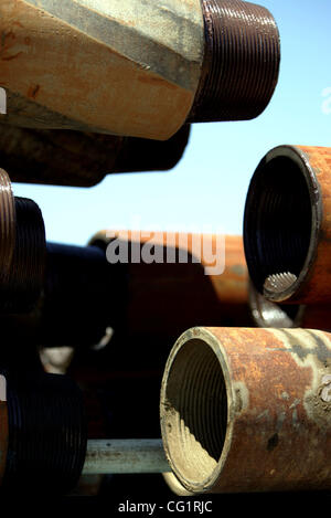 Agosto 28, 2007, Oceanside, California, Stati Uniti d'America. La città di Oceanside purifica terra salmastra acqua per uso come acqua potabile. La Contea di San Diego Autorità di acqua è la perforazione di due nuovi pozzi che aumentano la fornitura di acqua di terra per la città. Queste punte sono giunti. Shot Martedì, 28 agosto Foto Stock