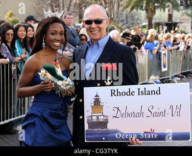 Miss Rhode Island Deborah Saint-Vil Miss America 2011 DSW sfilata di scarpe al Paris Resort and Casino Las Vegas, Nevada - 14.01.11 Foto Stock