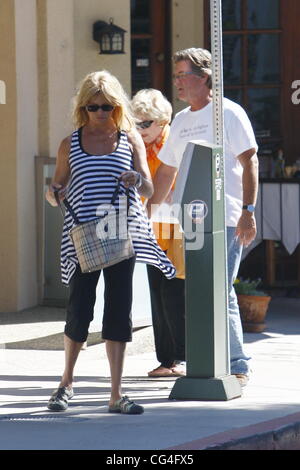 Goldie Hawn e Kurt Russell lasciando un ristorante a Brentwood Los Angeles, California - 12.09.10 Foto Stock