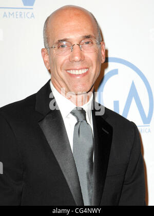 Jeffrey Katzenberg il ventiduesimo produttori annuale Guild (PGA) Awards tenutosi presso il Beverly Hilton Hotel - Gli arrivi di Los Angeles, California - 22.01.11 Foto Stock