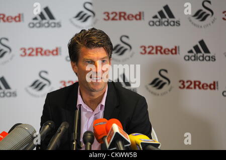 Nella foto: Manager Michael Laudrup. Giovedì 23 Agosto 2012 Re: Barclay's Premier League lato Swansea City FC conferenza stampa al Liberty Stadium, South Wales, Regno Unito. Credito: D Legakis / Alamy Live News Foto Stock