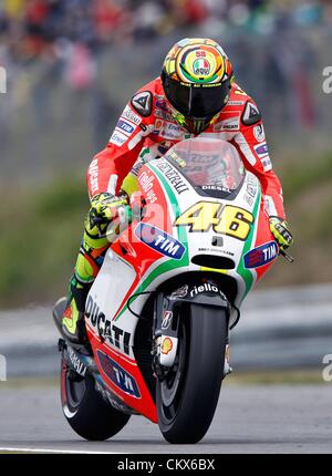 26 ago 2012. Brno, Repubblica Ceca MotoGP GP Gran Premio della Repubblica ceca Automotodrom Brno foto mostra Valentino Rossi ITA Ducati Foto Stock