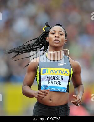 26 ago 2012. Birmingham Alexander Stadium, Birmungham, UK, domenica. 26/08/2012. Diamond League atletica. Aviva serie. Shelly-Ann Fraser-Pryce (marmellata, Giamaica). Foto Stock