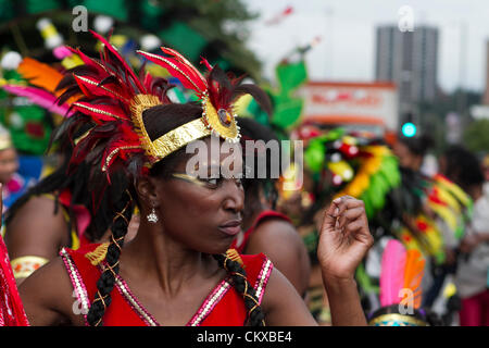 Leeds, Regno Unito. 27 Agosto, 2012. Carribean festival big parade di Leeds, 27 lunedì 2012 Foto Stock