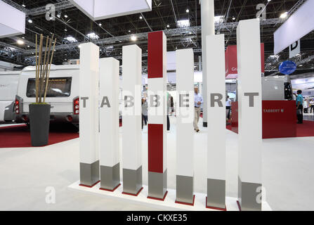 Agosto 27, 2012 a Dusseldorf, Germania. Tabbert case mobili al Caravan Salon Exhibition 2012. Foto Stock