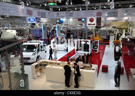 Agosto 27, 2012 a Dusseldorf, Germania. Hall il Caravan Salon Exhibition 2012. Foto Stock