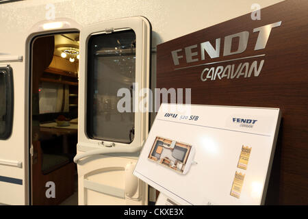 Agosto 27, 2012 a Dusseldorf, Germania. Fendt mobile home al Caravan Salon Exhibition 2012. Foto Stock