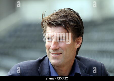 Swansea, Wales, Regno Unito. Il 30 agosto 2012. Nella foto: Manager Michael Laudrup. Giovedì 30 Agosto 2012 Re: Swansea City FC conferenza stampa al Liberty Stadium, nel Galles del Sud. Credito: D Legakis / Alamy Live News Foto Stock