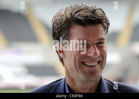 Swansea, Wales, Regno Unito. Il 30 agosto 2012. Nella foto: Manager Michael Laudrup. Giovedì 30 Agosto 2012 Re: Swansea City FC conferenza stampa al Liberty Stadium, nel Galles del Sud. Credito: D Legakis / Alamy Live News Foto Stock