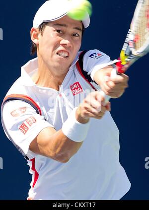 30.08.2012. Flushing Meadows, NY, STATI UNITI D'AMERICA. ATP U.S. Aprire 2012 New York mens World Tour Grand Slam Flushing Meadows foto mostra Kei Nishikori JPN Foto Stock