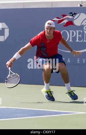 New York, Stati Uniti d'America. Il 30 agosto 2012. Jack calzino (USA) competono al 2012 US Open Tennis Tournament Flushing, New York. Stati Uniti d'America. Il 30 agosto. Foto Stock