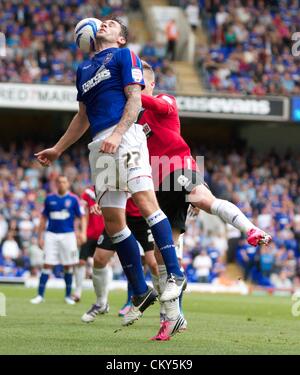 01.09.2012. Ipswich, Inghilterra. Daryl Murphy in azione durante il FA campionato di gioco tra Ipswich Town e Huddersfield Town da Portman Road Foto Stock