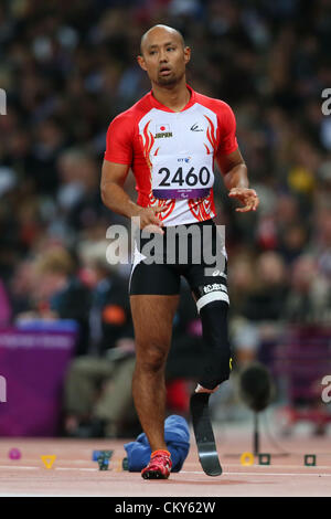 Atsushi Yamamoto (JPN), 31 agosto 2012 - Atletica leggera : Uomini Salto in lungo Finale al Parco Olimpico - Stadio Olimpico durante il London 2012 Giochi Paralimpici di Londra, Regno Unito. (Foto di Akihiro Sugimoto/AFLO SPORT) [1081] Foto Stock