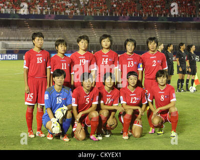 U-20U-20 Corea del Nord le donne del gruppo team line-up (PRK), 31 agosto 2012 - Calcio : Corea del Nord team foto di gruppo (riga superiore - L a R) Ri Nam Sil, Onu Kim Hwa, Yu Jong Im, Pong figlio Hwa, O Hui Sun, Kim Nam Hui, (riga inferiore - L a R) o Chang Ran, Yun canzone mi, Yun Hyon Kim, Hyang Onu e Jon Myong Hwa prima della FIFA U-20 Coppa del Mondo Donne Giappone 2012 Quarti di finale di partita tra la Corea del Nord 1-2 Stati Uniti a Komaba Stadium di Saitama, Giappone. (Foto di Yohsuke Koga/AFLO) Foto Stock