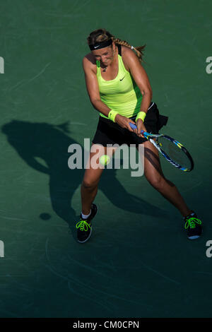 New York, Stati Uniti d'America. Il 7 settembre 2012. Victoria Azarenka (BLR) competere nel femminile semifinali al 2012 US Open Tennis Tournament Flushing, New York. Stati Uniti d'America. 9 Settembre Foto Stock