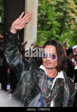 Toronto, Cananda. 8 settembre 2012. Johnny Depp presso gli arrivi ad ovest di Memphis Premiere al Toronto International Film Festival, Ryerson Theater, Toronto, il 8 settembre 2012. Foto di: Gregorio Binuya/Everett raccolta/Alamy Live News Foto Stock