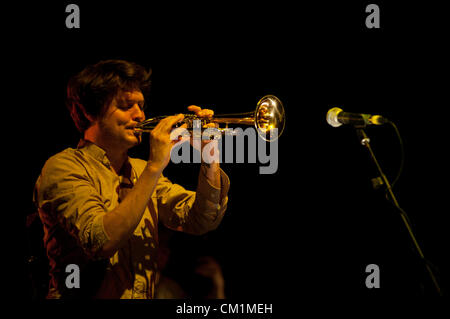 London, Regno Unito - 14 settembre: Beirut eseguire live al HMV Hammersmith Apollo. Foto Stock