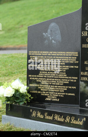 SIR JIMMY SAVILE SIR JIMMY SAVILE MEMORIAL Inghilterra Scarborough Regno Unito 20 Settembre 2012 Foto Stock