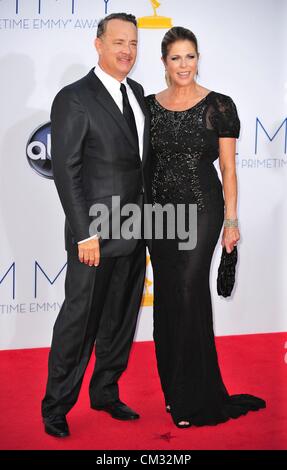 Tom Hanks Rita Wilson arrivi64th Primetime Emmy Awards - Gli arrivi Nokia Theater L.A LIVE Los Angeles CA 23 Settembre 2012 Foto Stock