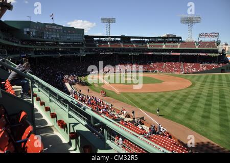 Boston, Stati Uniti d'America, domenica 23 settembre 2012. Boston Red Sox riprodurre il Baltimore Orioles a Fenway Park Foto Stock
