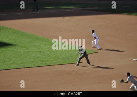 Boston, Stati Uniti d'America, domenica 23 settembre 2012. Boston Red Sox riprodurre il Baltimore Orioles a Fenway Park Foto Stock