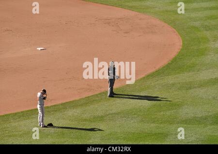 Boston, Stati Uniti d'America, domenica 23 settembre 2012. Boston Red Sox riprodurre il Baltimore Orioles a Fenway Park Foto Stock