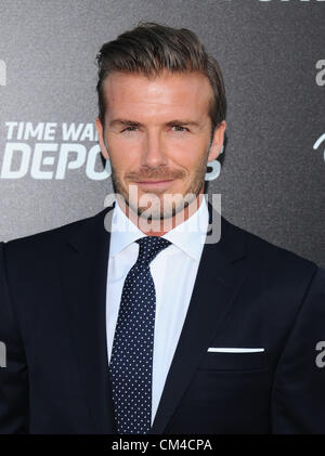 David Beckham arriva al Time Warner Cable TV sportivi il lancio del canale in El Segundo, CA. 1° ottobre 2012. Stati Uniti d'America. Foto Stock