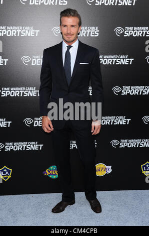 David Beckham arriva al Time Warner Cable TV sportivi il lancio del canale in El Segundo, CA. 1° ottobre 2012. Stati Uniti d'America. Foto Stock