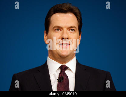 GEORGE OSBORNE MP il Cancelliere dello scacchiere 08 ottobre 2012 CPI BIRMINGHAM INGHILTERRA Foto Stock