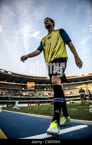 Jonathan Rossini (Sampdoria), 6 ottobre 2012 - Calcio : Italiano 'Serie A' match tra Chievo 2-1 Sampdoria a Marc'Antonio allo Stadio Bentegodi di Verona, Italia. (Foto di Maurizio Borsari/AFLO) [0855] Foto Stock