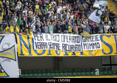 Chievo Verona ventole, 6 ottobre 2012 - Calcio : Italiano 'Serie A' match tra Chievo 2-1 Sampdoria a Marc'Antonio allo Stadio Bentegodi di Verona, Italia. (Foto di Maurizio Borsari/AFLO) [0855] Foto Stock