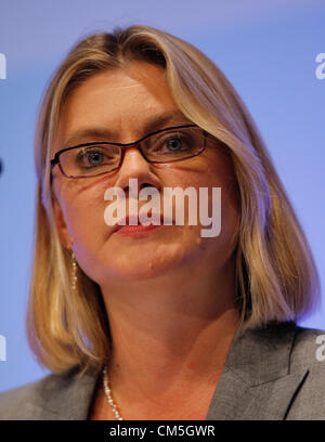 JUSTINE GREENING MP INTERNATIONAL DEVELOPMENT SECR 09 ottobre 2012 CPI BIRMINGHAM INGHILTERRA Foto Stock