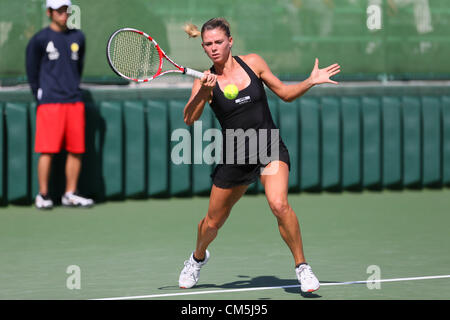 Osaka, Giappone. Camila Giorgi (ITA), 9 ottobre 2012 - Tennis : Giappone HP Open Femminile Tennis 2012, Donne Singoli Primo turno corrispondono a Utsubo Tennis Center, Osaka, Giappone. (Foto di Akihiro Sugimoto/AFLO SPORT) [1080] Foto Stock