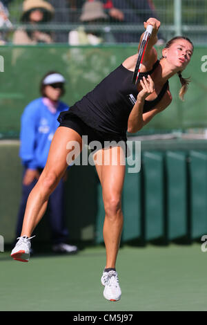 Osaka, Giappone. Camila Giorgi (ITA), 9 ottobre 2012 - Tennis : Giappone HP Open Femminile Tennis 2012, Donne Singoli Primo turno corrispondono a Utsubo Tennis Center, Osaka, Giappone. (Foto di Akihiro Sugimoto/AFLO SPORT) [1080] Foto Stock