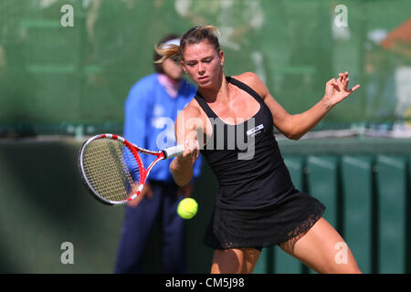 Osaka, Giappone. Camila Giorgi (ITA), 9 ottobre 2012 - Tennis : Giappone HP Open Femminile Tennis 2012, Donne Singoli Primo turno corrispondono a Utsubo Tennis Center, Osaka, Giappone. (Foto di Akihiro Sugimoto/AFLO SPORT) [1080] Foto Stock