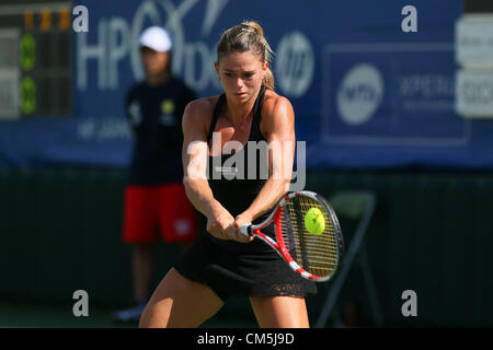 Osaka, Giappone. Camila Giorgi (ITA), 9 ottobre 2012 - Tennis : Giappone HP Open Femminile Tennis 2012, Donne Singoli Primo turno corrispondono a Utsubo Tennis Center, Osaka, Giappone. (Foto di Akihiro Sugimoto/AFLO SPORT) [1080] Foto Stock