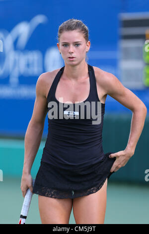 Osaka, Giappone. Camila Giorgi (ITA), 9 ottobre 2012 - Tennis : Giappone HP Open Femminile Tennis 2012, Donne Singoli Primo turno corrispondono a Utsubo Tennis Center, Osaka, Giappone. (Foto di Akihiro Sugimoto/AFLO SPORT) [1080] Foto Stock