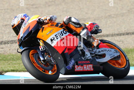 Ottobre 13, 2012 - Motegi, Giappone - Casey Stoner di Australia e Repsol Honda Team durante le qualifiche della MotoGP del Giappone al Twin Ring Motegi il 13 ottobre 2012 a Motegi, Giappone. (Credito Immagine: © Koichi Kamoshida Jana/press/ZUMAPRESS.com) Foto Stock