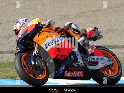 Ottobre 13, 2012 - Motegi, Giappone - Casey Stoner di Australia e Repsol Honda Team durante le qualifiche della MotoGP del Giappone al Twin Ring Motegi il 13 ottobre 2012 a Motegi, Giappone. (Credito Immagine: © Koichi Kamoshida Jana/press/ZUMAPRESS.com) Foto Stock