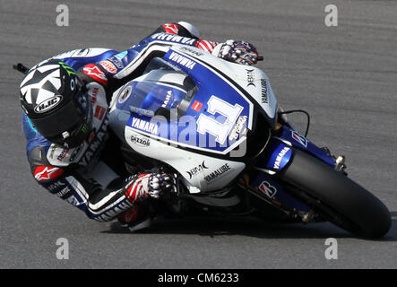 Ottobre 13, 2012 - Motegi, Giappone - Ben Spies di USA e Yamaha Factory Racing corse durante le qualifiche della MotoGP del Giappone al Twin Ring Motegi il 13 ottobre 2012 a Motegi, Giappone. (Credito Immagine: © Koichi Kamoshida Jana/press/ZUMAPRESS.com) Foto Stock