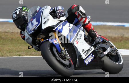 Ottobre 13, 2012 - Motegi, Giappone - Ben Spies di USA e Yamaha Factory Racing corse durante le qualifiche della MotoGP del Giappone al Twin Ring Motegi il 13 ottobre 2012 a Motegi, Giappone. (Credito Immagine: © Koichi Kamoshida Jana/press/ZUMAPRESS.com) Foto Stock