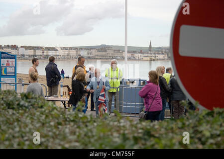 Weymouth, Regno Unito. Xx Ottobre 2012. Funzionari all'inizio dell'weymouth 10km girare su Sabato 20 Ottobre 2012. Weymouth,Dorset, Regno Unito. Credito: Mark Humphreys / Alamy Live News Foto Stock