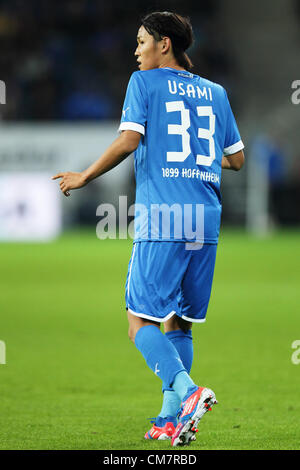 Takashi Usami (Hoffenheim), 19 ottobre 2012 - Calcio : Takashi Usami di Hoffenheim in azione durante la Bundesliga match tra TSG 1899 Hoffenheim 3-3 SpVgg Greuther Fuerth a Rhein-Neckar-Arena a Sinsheim (Germania). (Foto di AFLO) [2268] Foto Stock